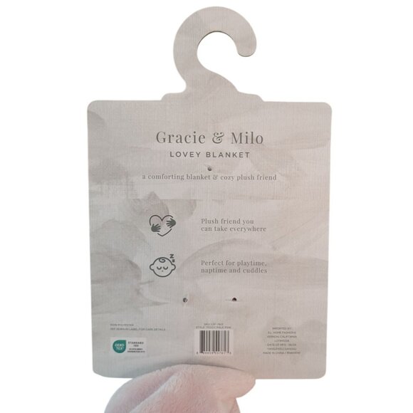 Gracie & Milo Pale Pink Teddy Bear Lovey Baby Security Blanket 15" NWT - Picture 3 of 6